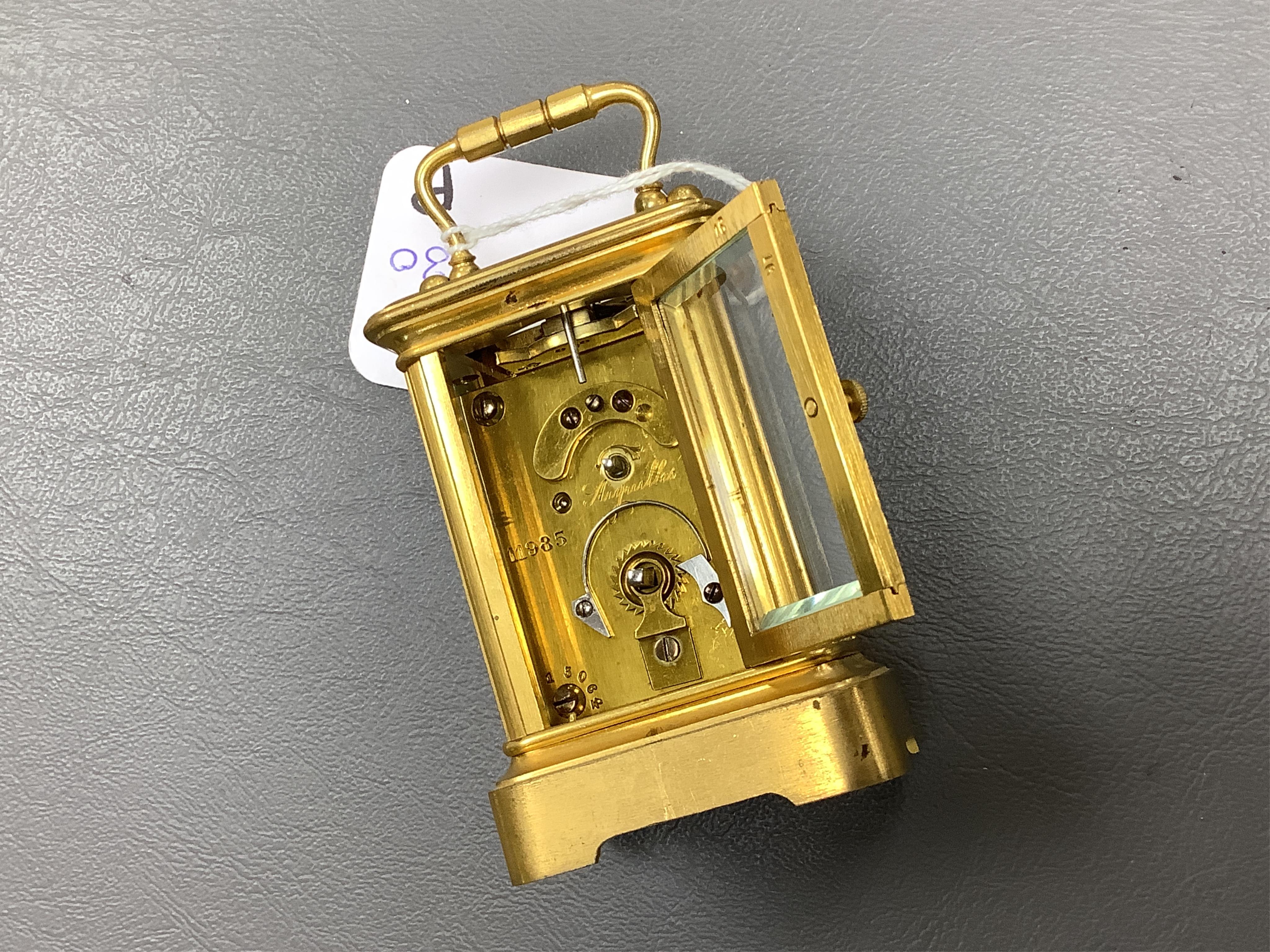 A French Le Roy & Fils cased miniature carriage timepiece, 9.5cm high